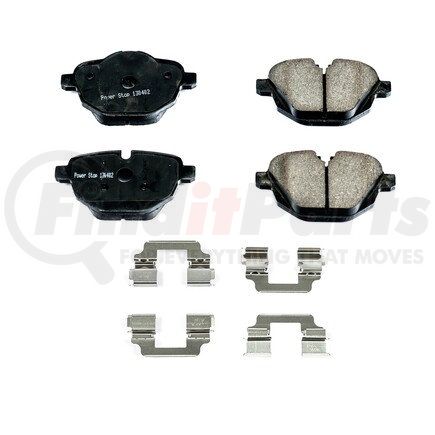 PowerStop Brakes NXE-1473 Disc Brake Pad Set - Rear, Carbon Fiber Ceramic Pads with Hardware for 2011 - 2016 BMW 535i xDrive