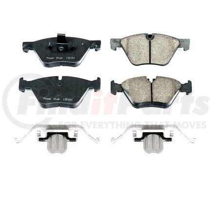 PowerStop Brakes NXE-1504 Disc Brake Pad Set - Front, Carbon Fiber Ceramic Pads with Hardware for 2012 - 2016 BMW 528i xDrive