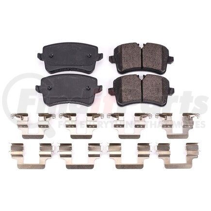 PowerStop Brakes NXE-1547 Disc Brake Pad Set - Rear, Carbon Fiber Ceramic Pads with Hardware for 2015 - 2019 Porsche Macan