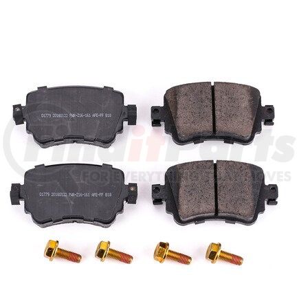 PowerStop Brakes NXE-1779 Disc Brake Pad Set - Rear, Carbon Fiber Ceramic Pads with Hardware for 2015 - 2020 Volkswagen Passat