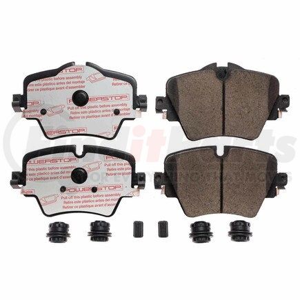 PowerStop Brakes NXE-1892 Disc Brake Pad Set - Front, Carbon Fiber Ceramic Pads with Hardware for 2018 - 2021 BMW X3