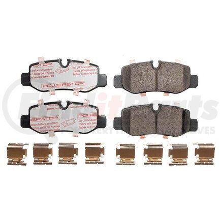 PowerStop Brakes NXE-1893 Disc Brake Pad Set - Rear, Carbon Fiber Ceramic Pads with Hardware for 2016 - 2020 Mercedes Metris