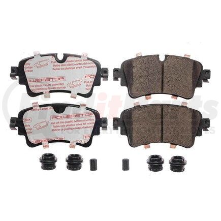 PowerStop Brakes NXE-1898 Disc Brake Pad Set - Rear, Carbon Fiber Ceramic Pads with Hardware for 2018 - 2020 Audi S5