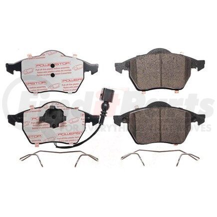PowerStop Brakes NXE-687A Disc Brake Pad Set - Front, Carbon Fiber Ceramic Pads with Hardware for 2000 - 2006 Audi TT
