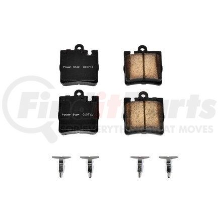PowerStop Brakes NXE-876 Disc Brake Pad Set - Rear, Carbon Fiber Ceramic Pads with Hardware for 2003 - 2007 Mercedes C230