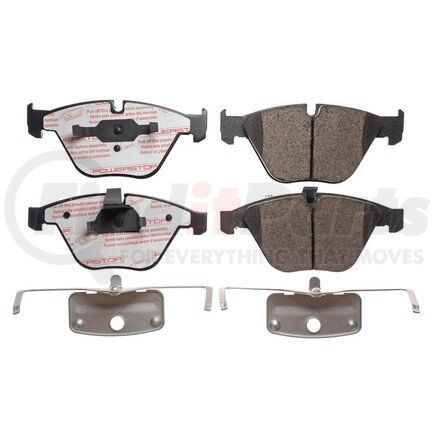 PowerStop Brakes NXE-918 Disc Brake Pad Set - Front, Carbon Fiber Ceramic Pads with Hardware for 2006 - 2008 BMW 750Li