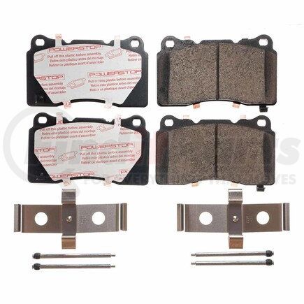 PowerStop Brakes NXT-1001 Disc Brake Pad Set - Front, Carbon Fiber Ceramic Pads with Hardware for 2004-2014 Subaru Impreza