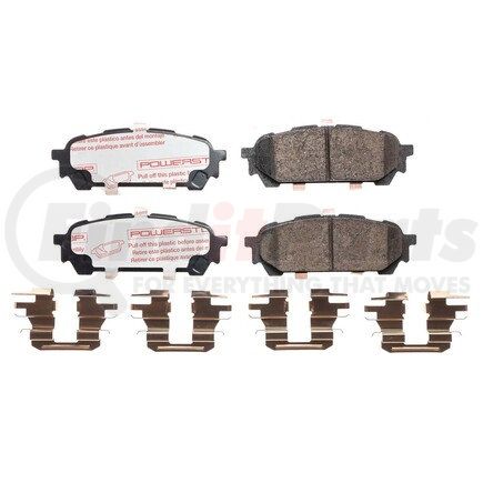 PowerStop Brakes NXT-1004 Disc Brake Pad Set - Rear, Carbon Fiber Ceramic Pads with Hardware for 2003 - 2007 Subaru Impreza