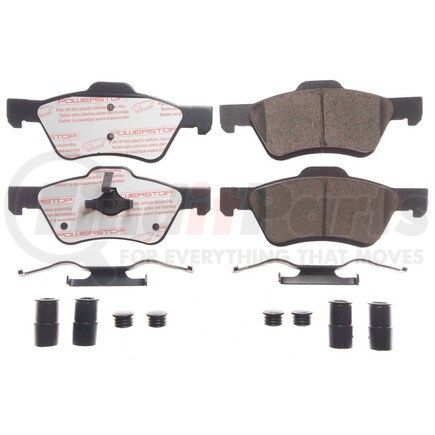 PowerStop Brakes NXT-1047 Disc Brake Pad Set - Front, Carbon Fiber Ceramic Pads with Hardware for 2005 - 2006, 2008-2010 Mazda Tribute