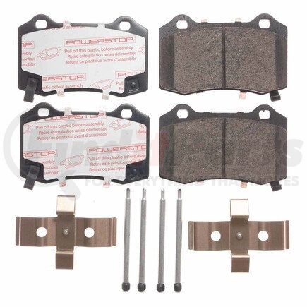 PowerStop Brakes NXT-1053 Disc Brake Pad Set - Rear, Carbon Fiber Ceramic Pads with Hardware for 2008 - 2020 Dodge Challenger