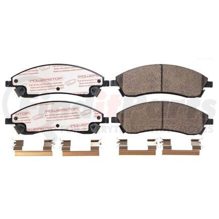 PowerStop Brakes NXT-1019 Disc Brake Pad Set - Front, Carbon Fiber Ceramic Pads with Hardware for 2006 - 2007 Cadillac CTS