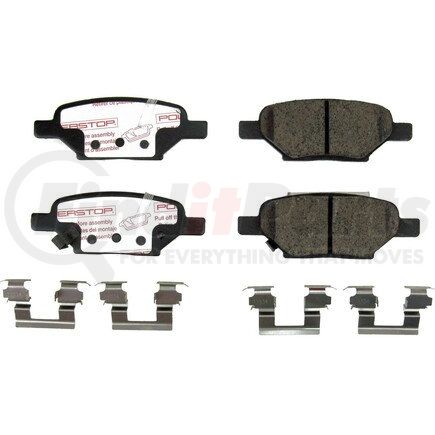 PowerStop Brakes NXT-1033 Disc Brake Pad Set - Rear, Carbon Fiber Ceramic Pads with Hardware for 2005 - 2010 Pontiac G6