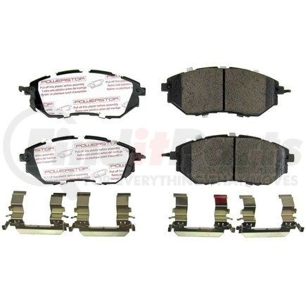 PowerStop Brakes NXT-1078 Disc Brake Pad Set - Front, Carbon Fiber Ceramic Pads with Hardware for 2010 - 2019 Subaru Outback