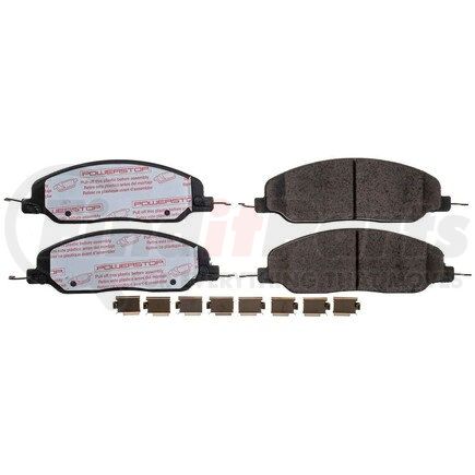 PowerStop Brakes NXT-1081 Disc Brake Pad Set - Front, Carbon Fiber Ceramic Pads with Hardware for 2005 - 2010 Ford Mustang