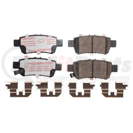 PowerStop Brakes NXT-1088 Disc Brake Pad Set - Rear, Carbon Fiber Ceramic Pads with Hardware for 2005 - 2010 Honda Odyssey