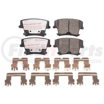 PowerStop Brakes NXT-1057 Disc Brake Pad Set - Rear, Carbon Fiber Ceramic Pads with Hardware for 2009 - 2020 Dodge Challenger
