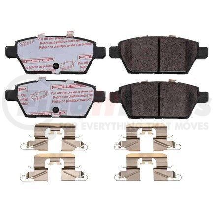 PowerStop Brakes NXT-1161 Disc Brake Pad Set - Rear, Carbon Fiber Ceramic Pads with Hardware for 2006 - 2012 Ford Fusion