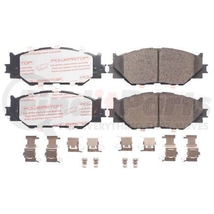 PowerStop Brakes NXT-1178 Disc Brake Pad Set - Front, Carbon Fiber Ceramic Pads with Hardware for 2006 - 2015 Lexus IS250