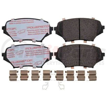 PowerStop Brakes NXT-1179 Disc Brake Pad Set - Front, Carbon Fiber Ceramic Pads with Hardware for 2006 - 2015 Mazda MX5 Miata
