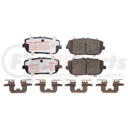 PowerStop Brakes NXT-1180 Disc Brake Pad Set - Rear, Carbon Fiber Ceramic Pads with Hardware for 2017 - 2020 Fiat 124 Spider