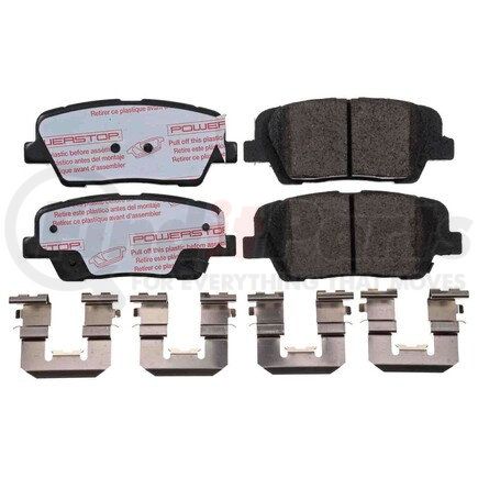 PowerStop Brakes NXT-1284 Disc Brake Pad Set - Rear, Carbon Fiber Ceramic Pads with Hardware for 2015-2020 Kia Sorento