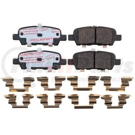PowerStop Brakes NXT-1288 Disc Brake Pad Set - Rear, Carbon Fiber Ceramic Pads with Hardware for 2006-2008 Infiniti G35