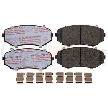 PowerStop Brakes NXT-1258 Disc Brake Pad Set - Front, Carbon Fiber Ceramic Pads with Hardware for 2007-2015 Lincoln MKX