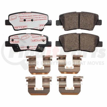 PowerStop Brakes NXT-1313 Disc Brake Pad Set - Rear, Carbon Fiber Ceramic Pads with Hardware for 2017-2020 Kia Niro