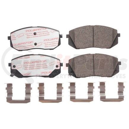 PowerStop Brakes NXT-1295 Disc Brake Pad Set - Front, Carbon Fiber Ceramic Pads with Hardware for 2015 Hyundai Sonata