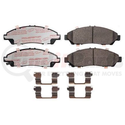 PowerStop Brakes NXT-1378 Disc Brake Pad Set - Front, Carbon Fiber Ceramic Pads with Hardware for 2009-2015 Honda Pilot