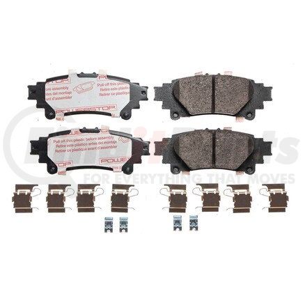 PowerStop Brakes NXT-1391A Disc Brake Pad Set - Rear, Carbon Fiber Ceramic Pads with Hardware for 2014-2020 Lexus IS350
