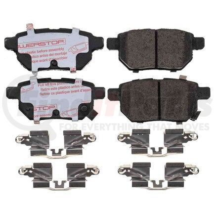 PowerStop Brakes NXT-1354 Disc Brake Pad Set - Rear, Carbon Fiber Ceramic Pads with Hardware for 2009-2010 Pontiac Vibe