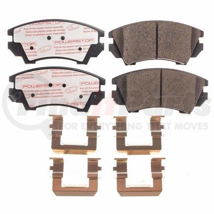 PowerStop Brakes NXT-1404 Disc Brake Pad Set - Front, Carbon Fiber Ceramic Pads with Hardware for 2010-2015 Chevrolet Camaro