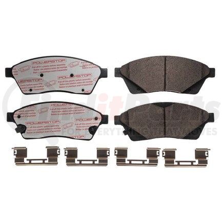 PowerStop Brakes NXT-1422 Disc Brake Pad Set - Front, Carbon Fiber Ceramic Pads with Hardware for 2010-2016 Cadillac SRX