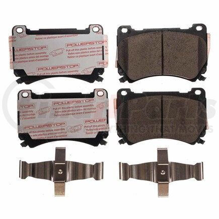PowerStop Brakes NXT-1396 Disc Brake Pad Set - Front, Carbon Fiber Ceramic Pads with Hardware for 2009-2014 Hyundai Genesis
