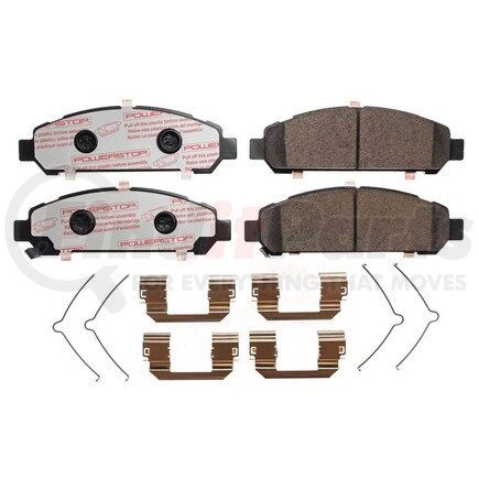 PowerStop Brakes NXT-1401 Disc Brake Pad Set - Front, Carbon Fiber Ceramic Pads with Hardware for 2009-2016 Toyota Venza