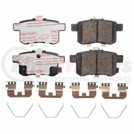 PowerStop Brakes NXT-1451 Disc Brake Pad Set - Rear, Carbon Fiber Ceramic Pads with Hardware for 2011-2017 Honda Accord
