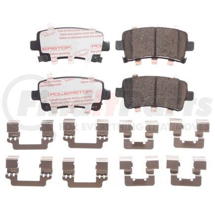 PowerStop Brakes NXT-1430 Disc Brake Pad Set - Rear, Carbon Fiber Ceramic Pads with Hardware for 2014-2020 Chevrolet Impala