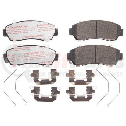 PowerStop Brakes NXT-1521 Disc Brake Pad Set - Front, Carbon Fiber Ceramic Pads with Hardware for 2016-2019 Subaru Legacy