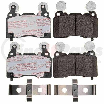 PowerStop Brakes NXT-1474 Disc Brake Pad Set - Front, Carbon Fiber Ceramic Pads with Hardware for 2010-2015 Chevrolet Camaro