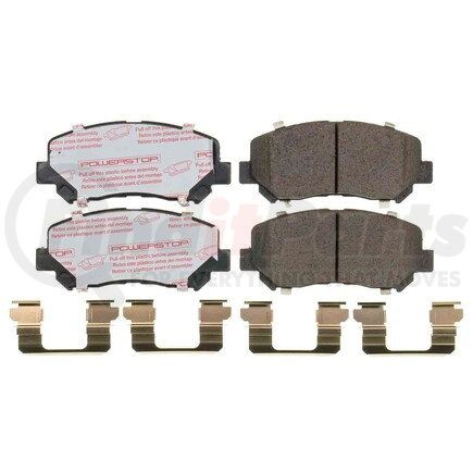 PowerStop Brakes NXT-1623 Disc Brake Pad Set - Front, Carbon Fiber Ceramic Pads with Hardware for 2013-2020 Mazda CX5