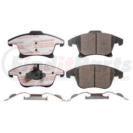 PowerStop Brakes NXT-1653 Disc Brake Pad Set - Front, Carbon Fiber Ceramic Pads with Hardware for 2013-2020 Ford Fusion