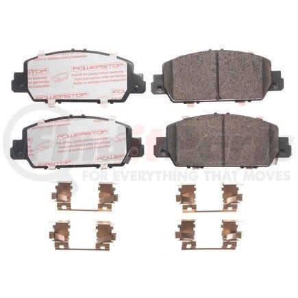 PowerStop Brakes NXT-1654 Disc Brake Pad Set - Front, Carbon Fiber Ceramic Pads with Hardware for 2013-2021 Honda Accord