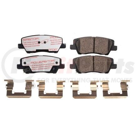 PowerStop Brakes NXT-1659 Disc Brake Pad Set - Rear, Carbon Fiber Ceramic Pads with Hardware for 2013-2018 Cadillac ATS