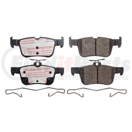 PowerStop Brakes NXT-1665 Disc Brake Pad Set - Rear, Carbon Fiber Ceramic Pads with Hardware for 2013-2018 Ford Fusion