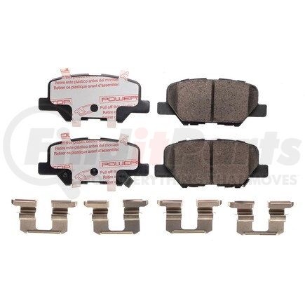 PowerStop Brakes NXT-1679 Disc Brake Pad Set - Rear, Carbon Fiber Ceramic Pads with Hardware for 2014-2015 Mazda 6