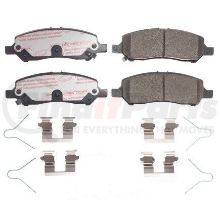PowerStop Brakes NXT-1647 Disc Brake Pad Set - Rear, Carbon Fiber Ceramic Pads with Hardware for 2013-2016 Dodge Dart