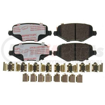 PowerStop Brakes NXT-1719 Disc Brake Pad Set - Rear, Carbon Fiber Ceramic Pads with Hardware for 2012-2016 Dodge Grand Caravan