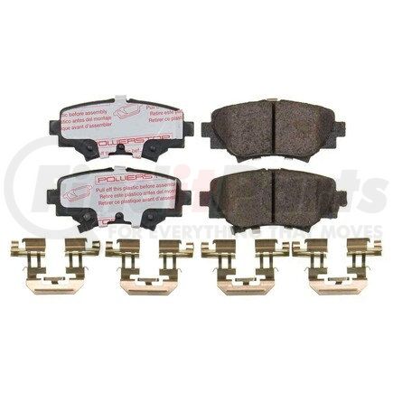 PowerStop Brakes NXT-1729 Disc Brake Pad Set - Rear, Carbon Fiber Ceramic Pads with Hardware for 2014-2016, 2018 Mazda 3