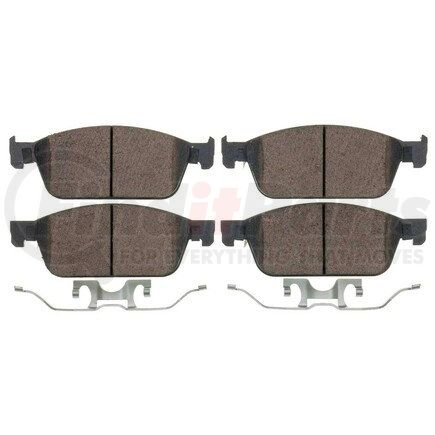 PowerStop Brakes NXT-1771 Disc Brake Pad Set - Front, Carbon Fiber Ceramic Pads with Hardware for 2015-2018 Ford Focus
